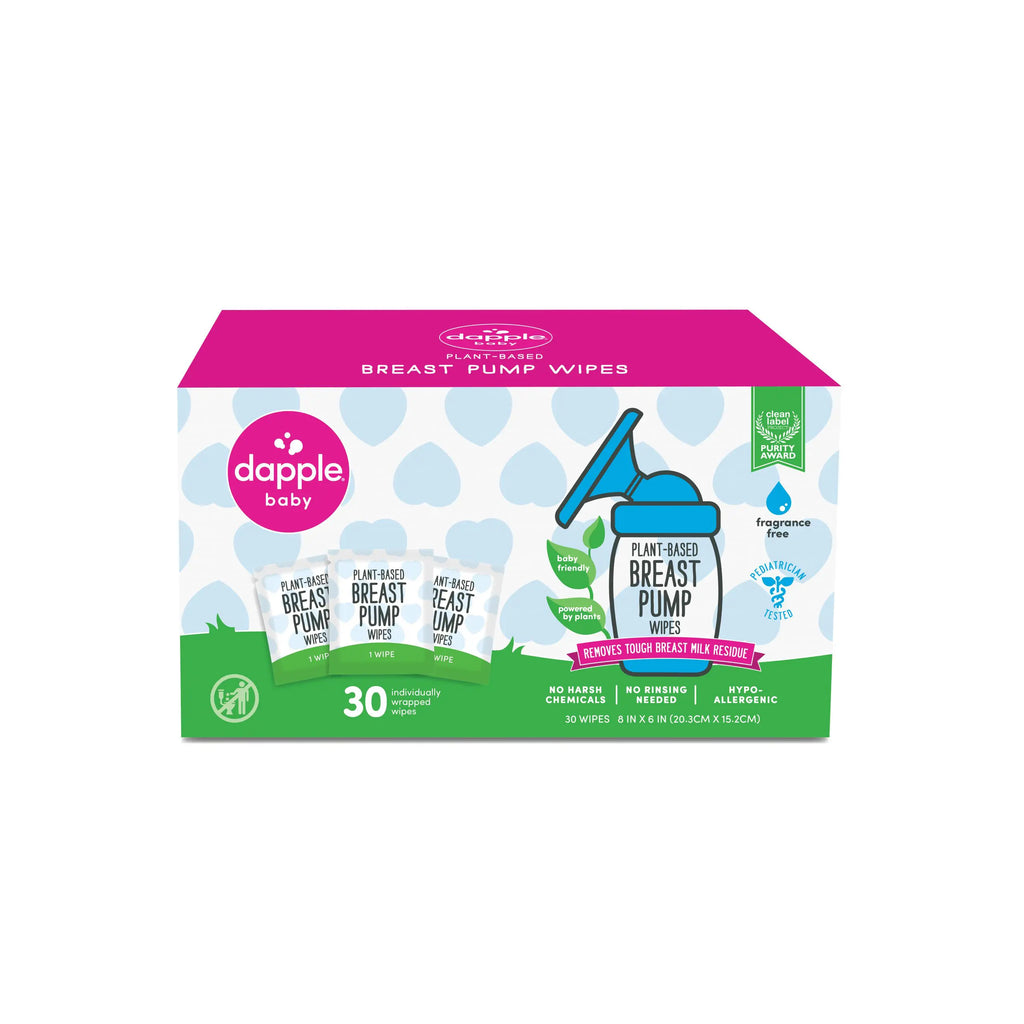 Dapple Baby Breast Pump Wipes, Singles, Fragrance Free, 30 Count