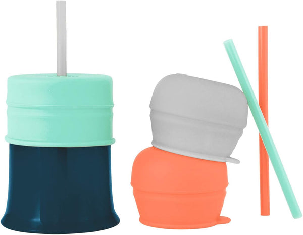 Boon Snug Straw Universal Silicone Straw Lids & Cup