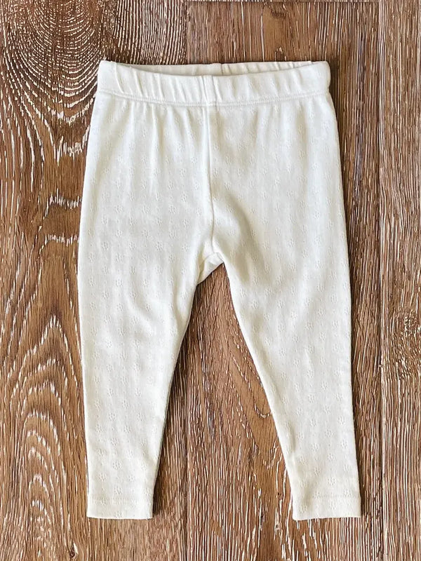Viverano Organics Pointelle Knit Baby Leggings Pants