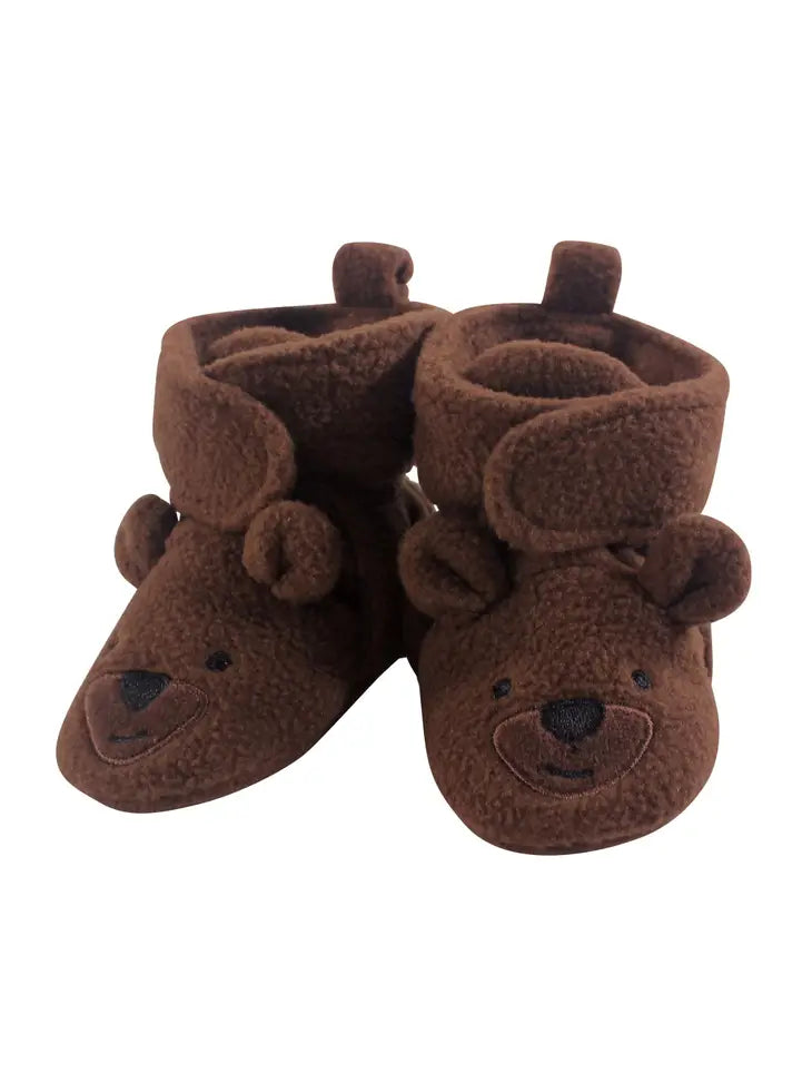 Hudson Baby Cozy Fleece & Sherpa Booties brown bear