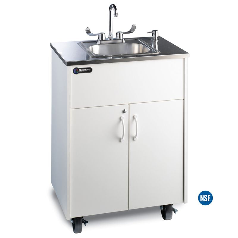 ADA Portable Lactation Room Sink - Stainless Steel Countertop with Casters (No Plumbing Required)