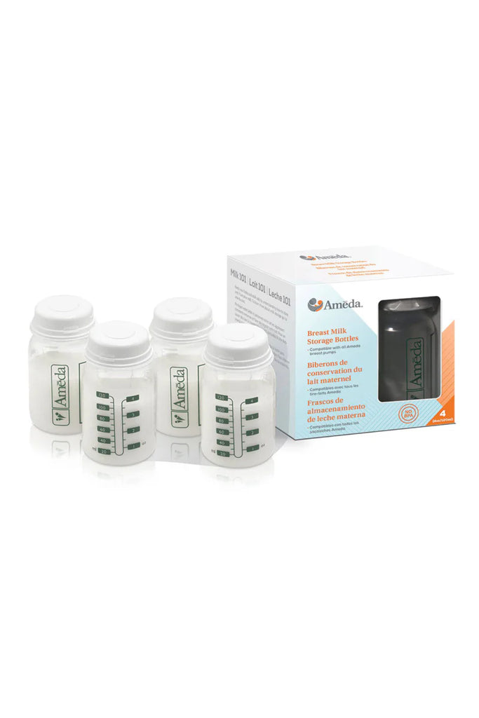 Ameda Breast Milk Storage Bottles 4 Pack