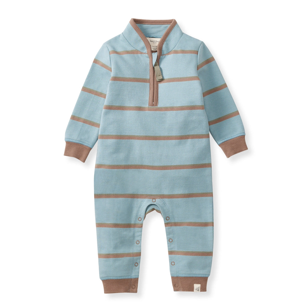 Burt's Bees Baby Holland Stripe Blue Jumpsuit