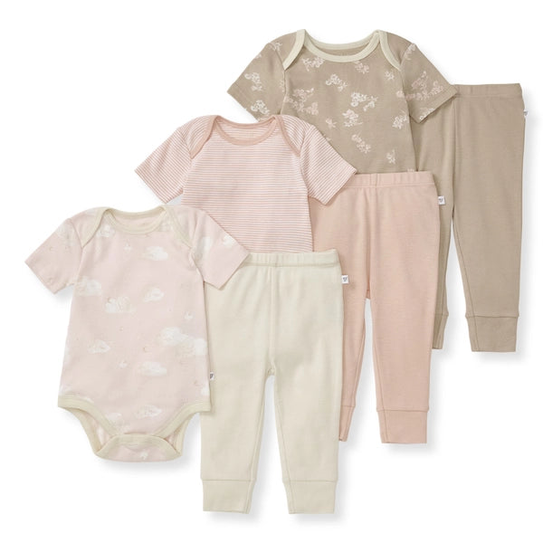 Burt's Bees Baby Organic Short Sleeve Bodysuit & Pant Set 3 Pack