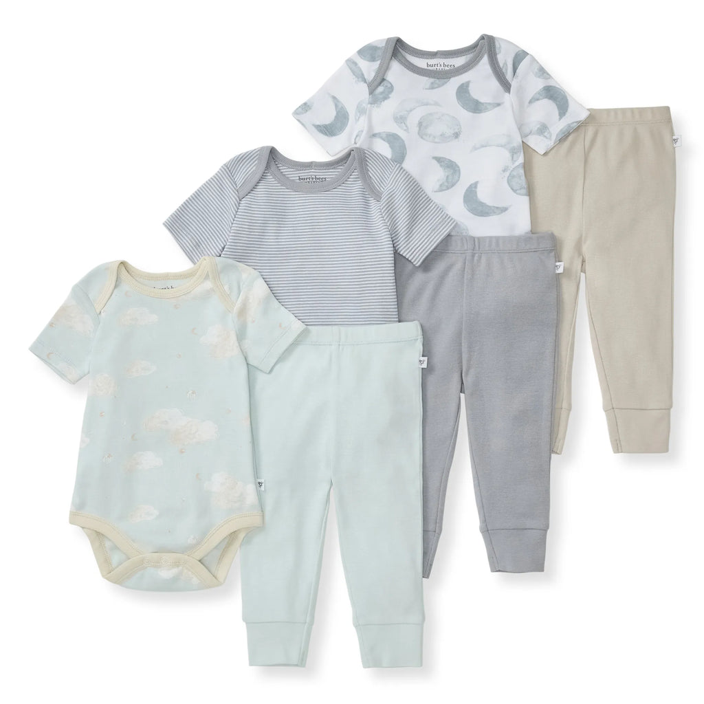 Burt's Bees Baby Organic Short Sleeve Bodysuit & Pant Set 3 Pack