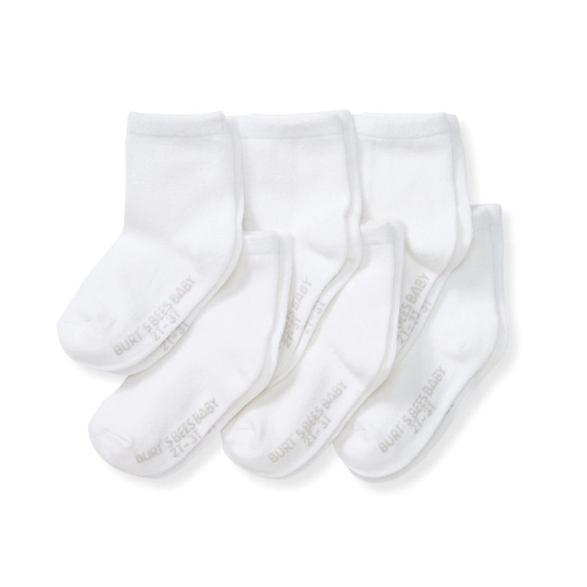 Burt's Bees Baby Solid & Stripes Ankle Socks 6 Pack
