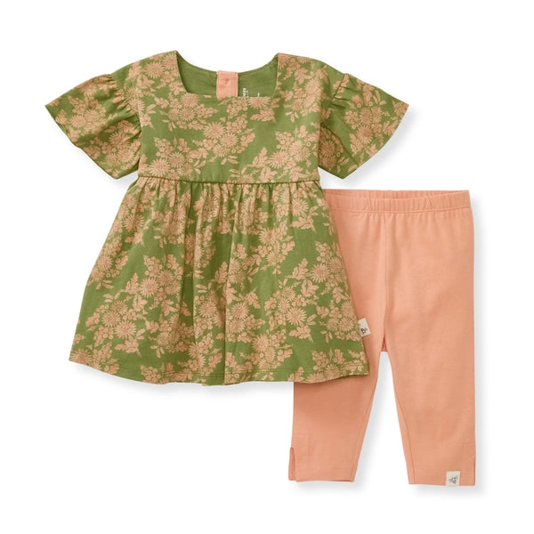 Burt's Bees Baby Vibrant Garden Organic Baby Girl Top & Pants Set