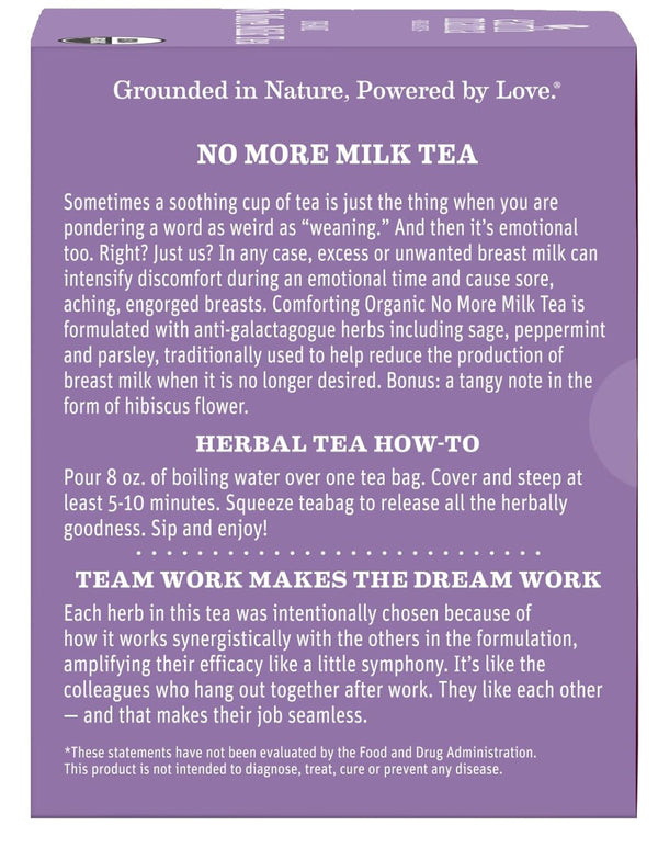 Earth Mama Organic No More Milk Tea 16 bags - Healthy Horizons ...
