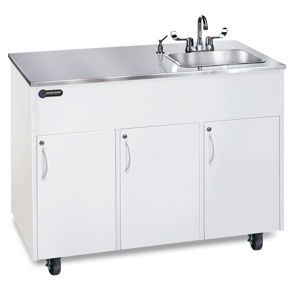 Extra Wide Portable Lactation Room Sink - Stainless Steel Countertop with Casters (No Plumbing Required)