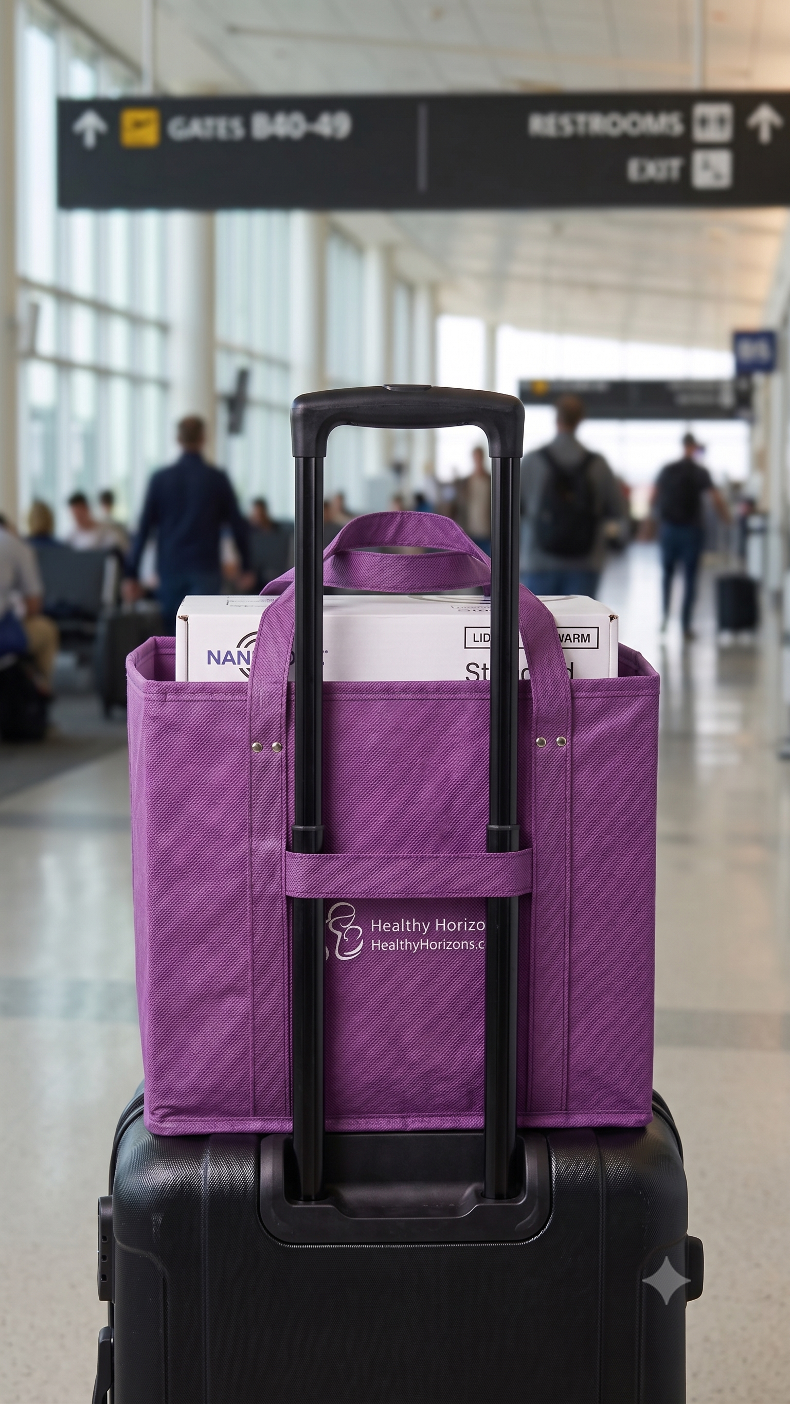 Healthy Horizons Breast Milk Cooler Travel Tote with Luggage Tag