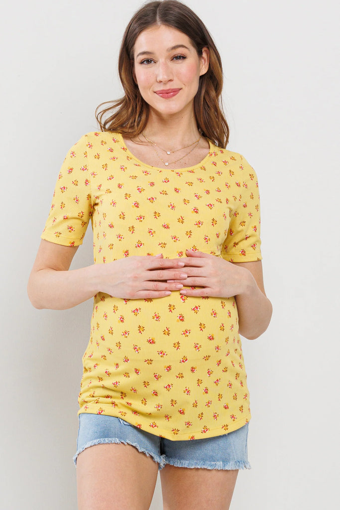 Hello Miz Floral Ribbed Double Layered Bust Nursing Top