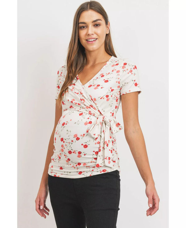 Hello Miz Surplice Side Tie Maternity & Nursing Top