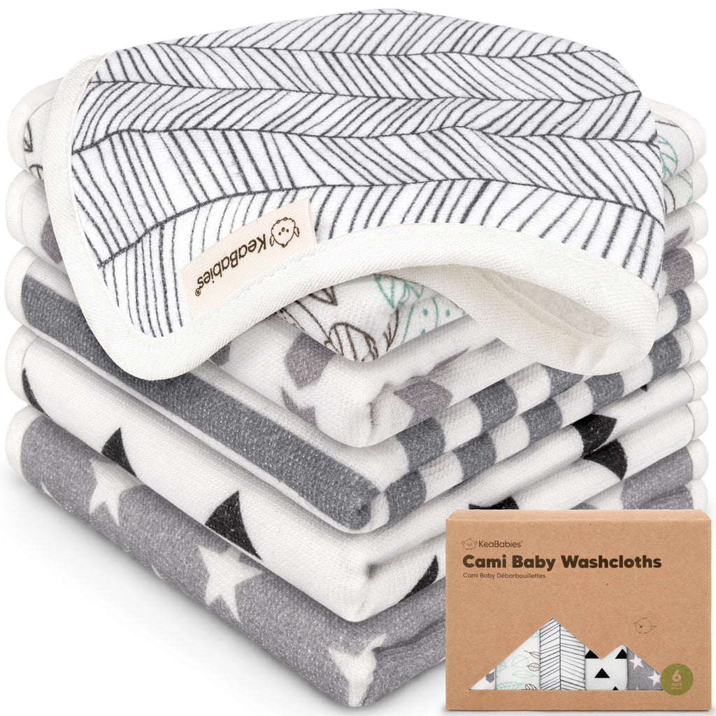 Keababies Organic Cami Baby Washcloths 6-Pack