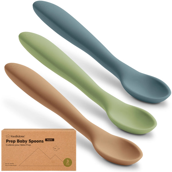 Keababies Prep Silicone Baby Spoons 3-Pack