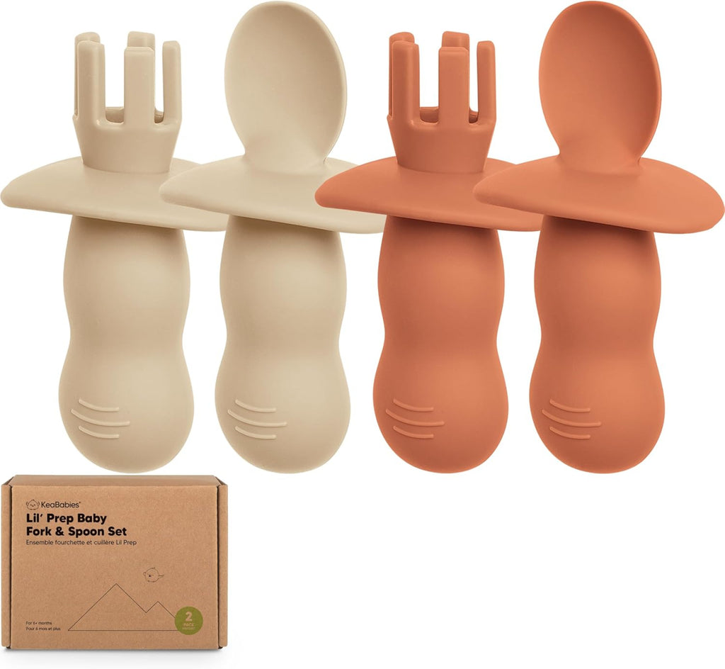 Keababies Prep Silicone Spoons & Forks Set 4-Pack