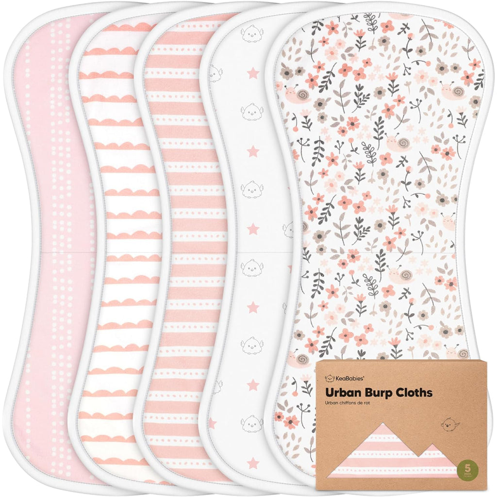 Keababies Urban Burp Cloths 5-Pack