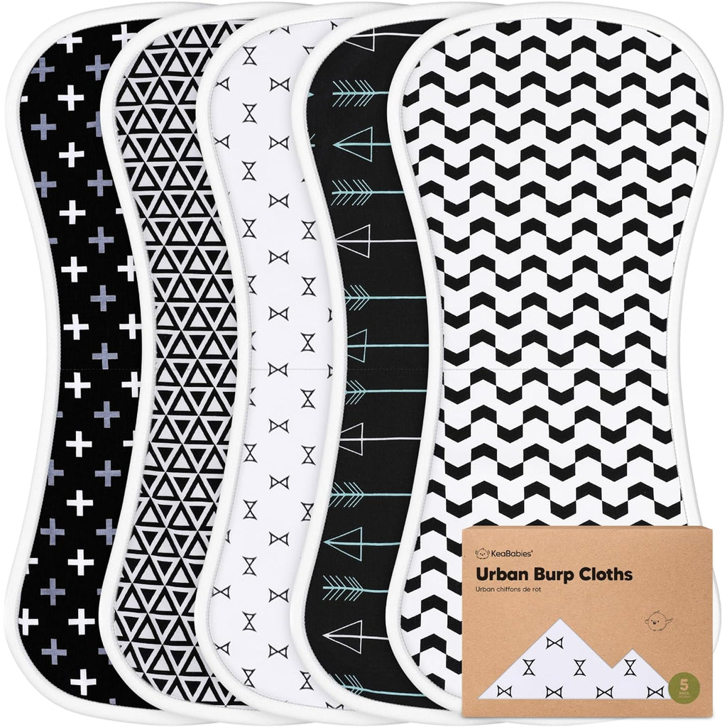 Keababies Urban Burp Cloths 5-Pack