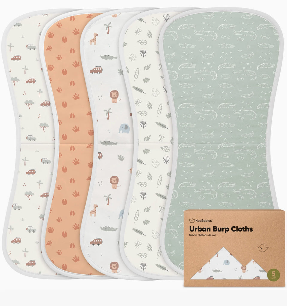 Keababies Urban Burp Cloths 5-Pack