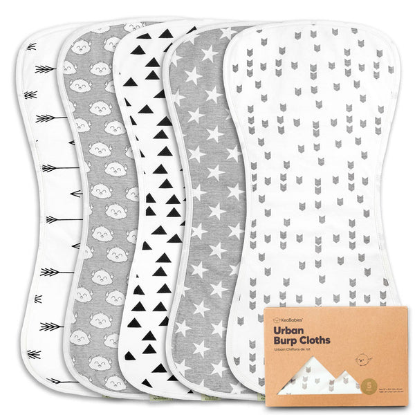 Keababies Urban Burp Cloths 5-Pack
