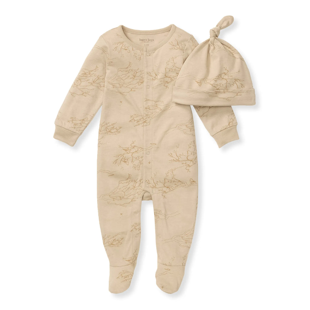 Burt's Bees Baby Birds of a Feather Jumpsuit & Hat Set