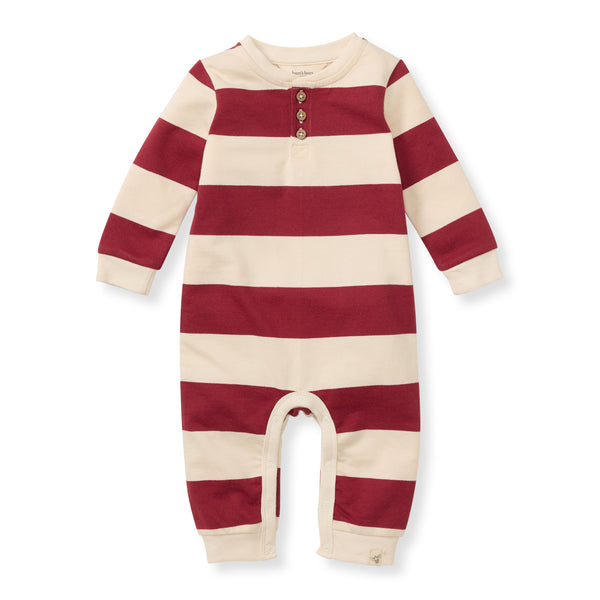 Burt's Bees Baby Holiday Striped Henley Jumpsuit