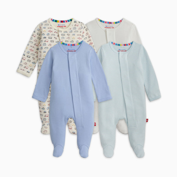 Magnetic Me Organic Cotton Magnetic Footie 4 Pack