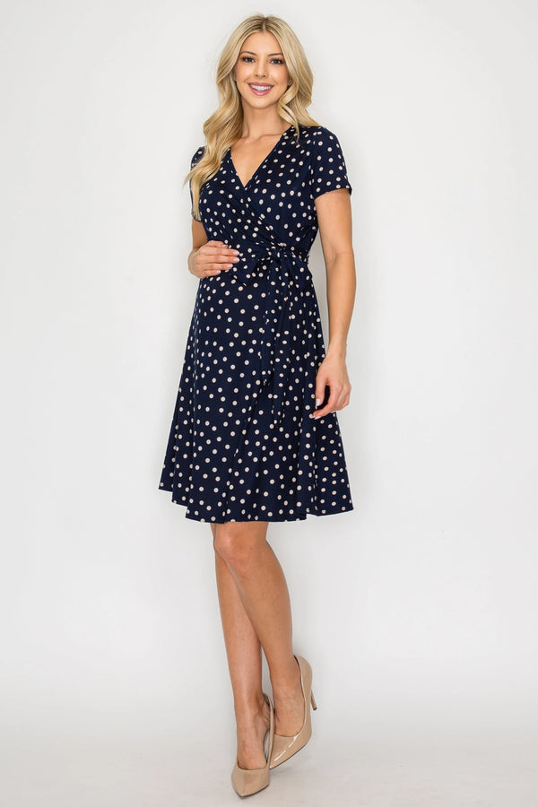 My Bump Colleen Wrap Maternity Short Sleeve Dress