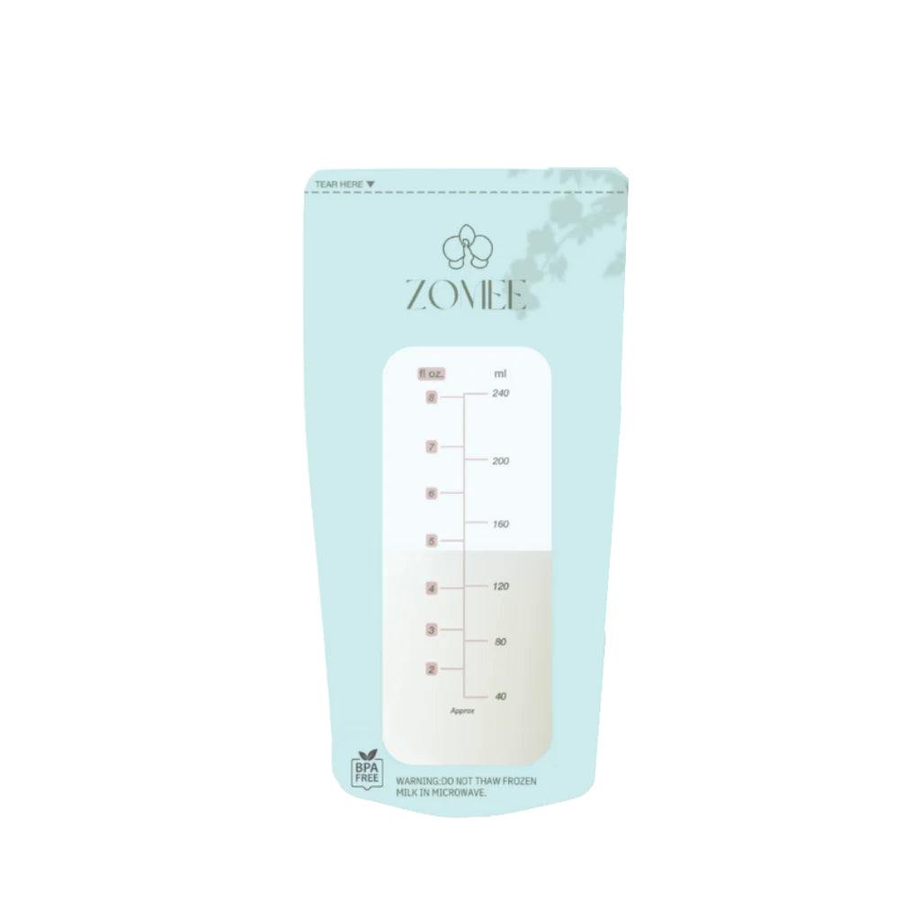 Zomee Breastmilk Storage Bags, 240ml/8oz - 120 count