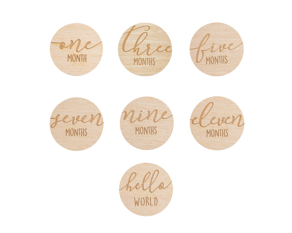 Pearhead Wooden Reversible Monthly Milestone Photo Prop