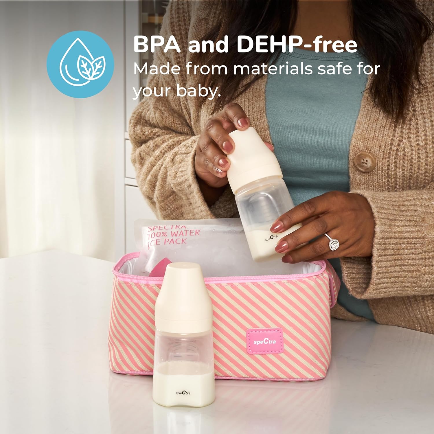 Spectra Pink Cooler with Ice Pack & Wide Neck Bottles Kit – Healthy ...