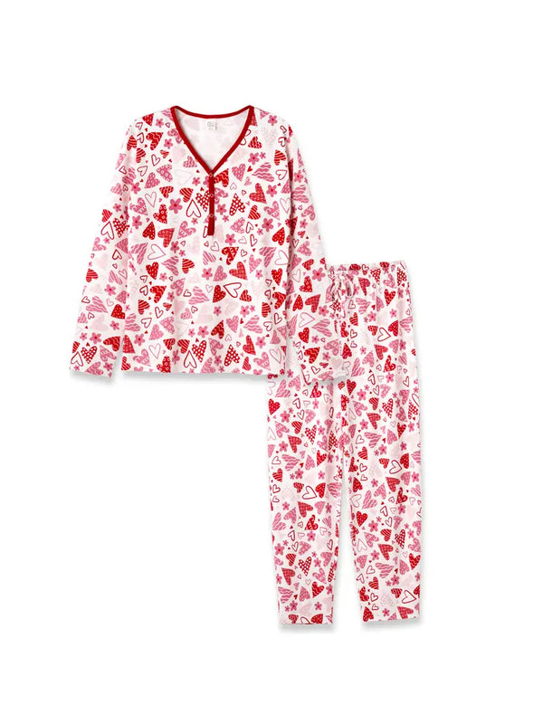 Tesa Babe Women's Valentine Confetti Hearts Bamboo Pajama Set