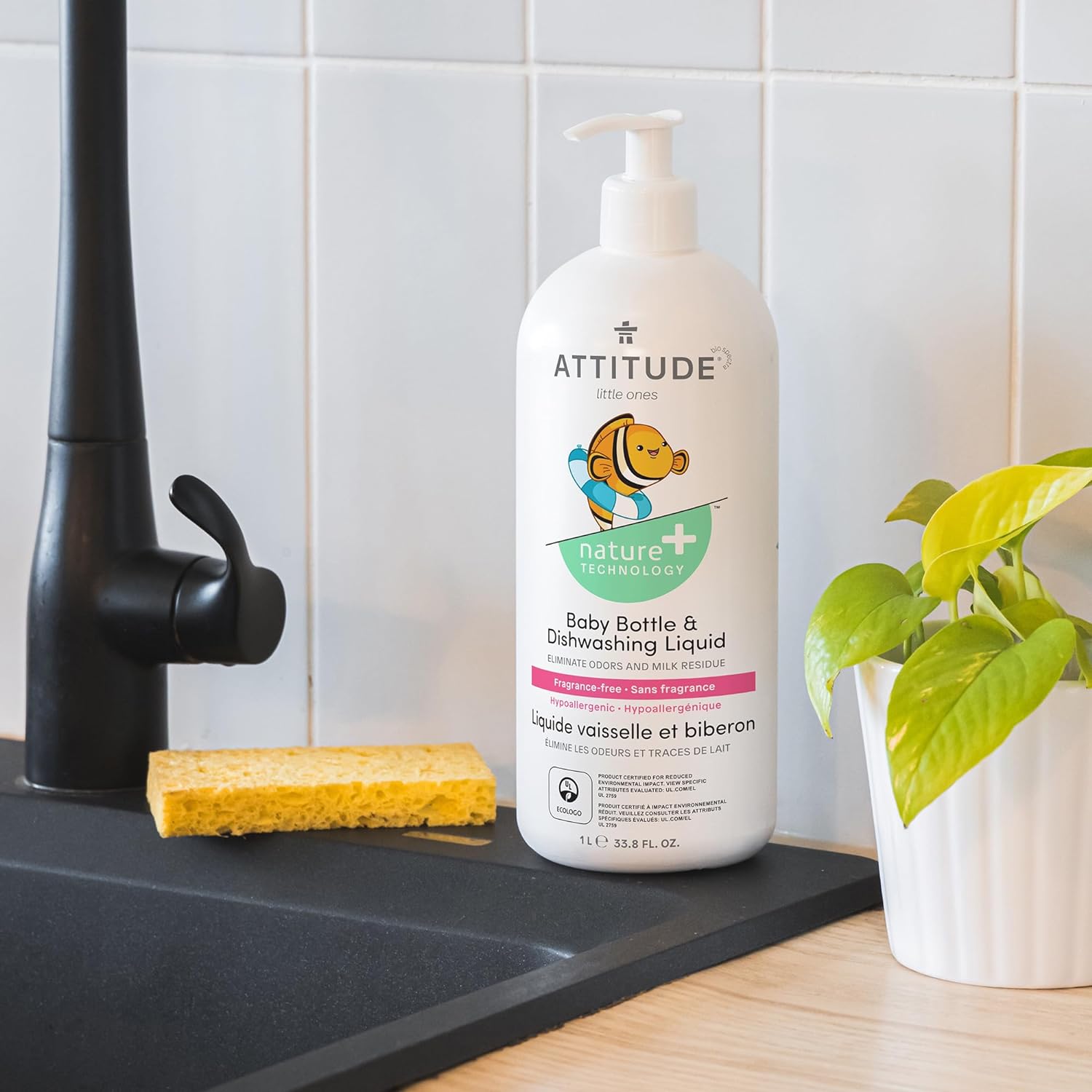 ATTITUDE Baby Bottle Dishwashing Liquid Soap Unscented – Healthy