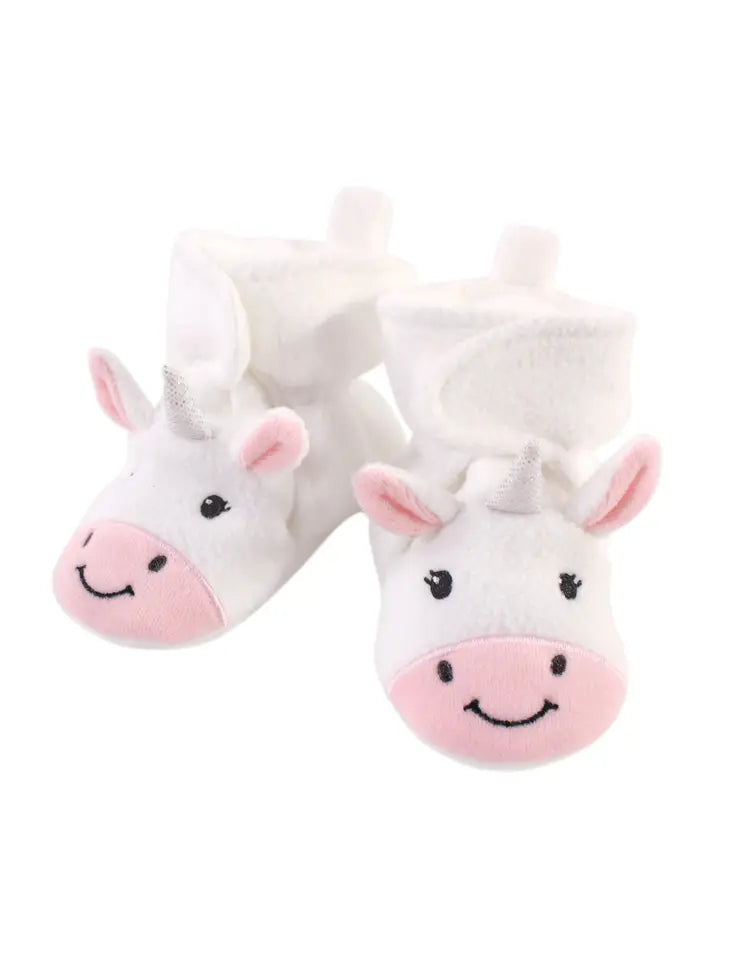 Hudson Baby Cozy Fleece & Sherpa Booties magical unicorn