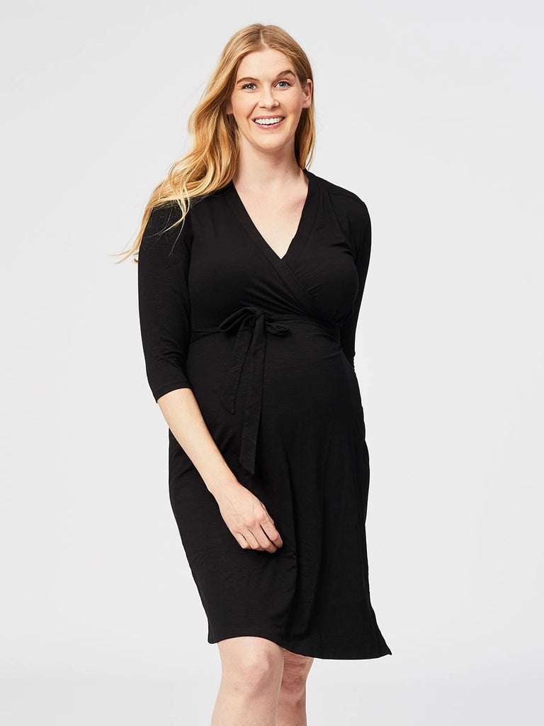 breastfeeding wrap dress Maternity & Dresses | Eco Nursing Wear Experience ultimate comfort with our machine washable nursing wrap dress Belted Nursing Midi with Pockets-