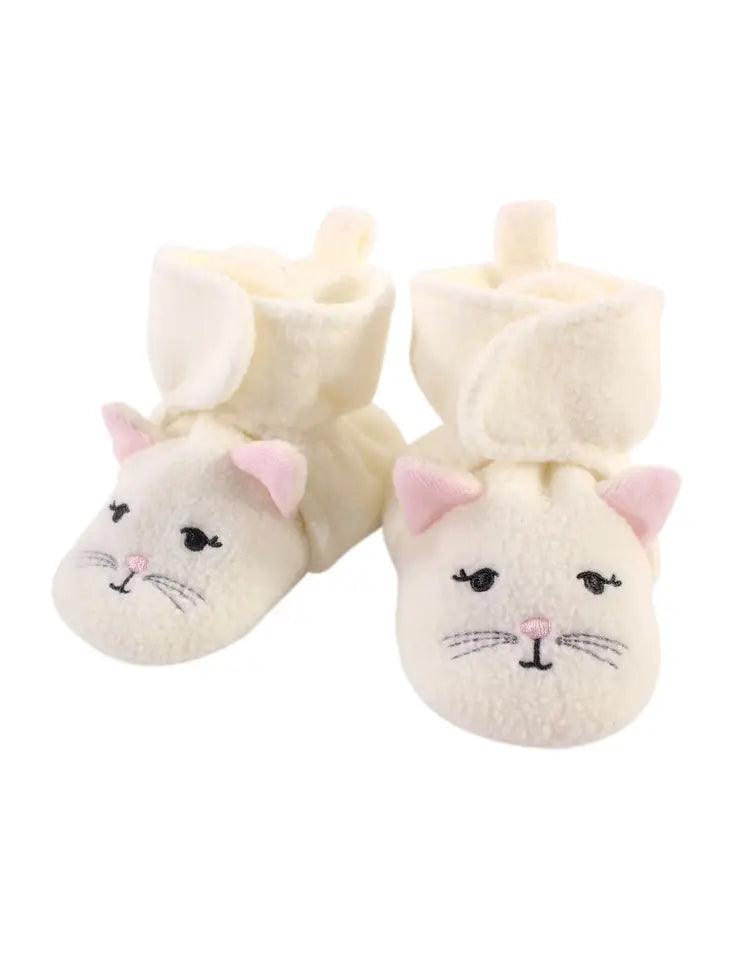Hudson Baby Cozy Fleece & Sherpa Booties kitty
