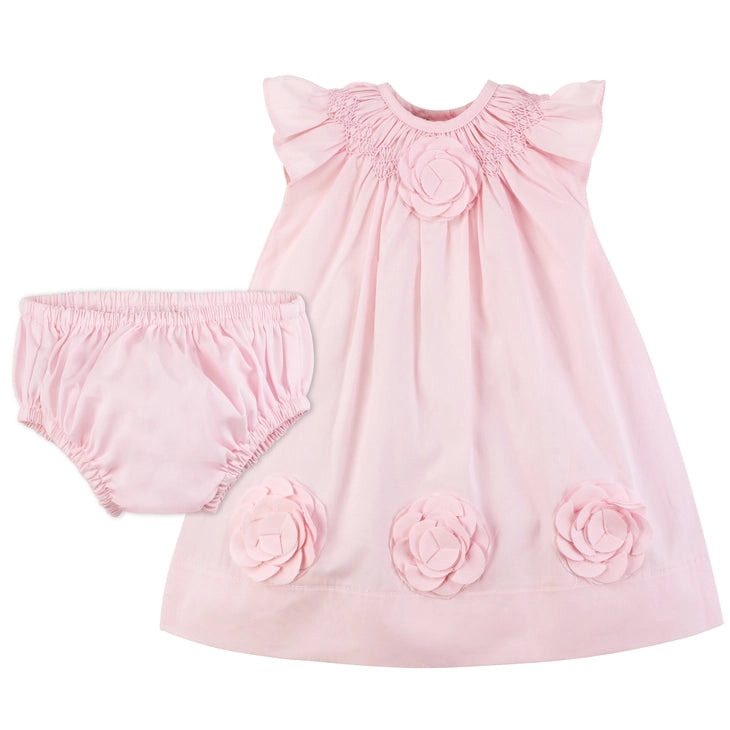 Julius Berger & Carriage Boutique Baby Girl Classic Pink Cut Out Flowers Dress