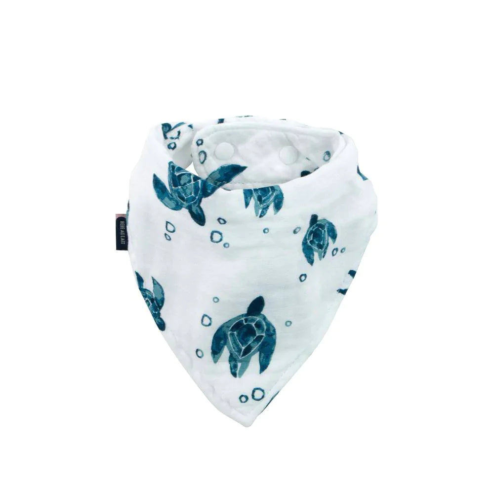 Bebe Au Lait Muslin Sun Hats & Bandana Bibs sea turtles