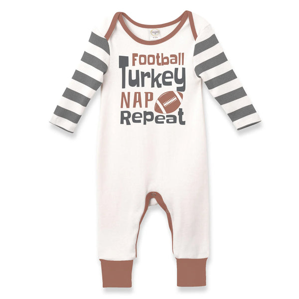 Tesa Babe Football, Turkey Nap Repeat Romper