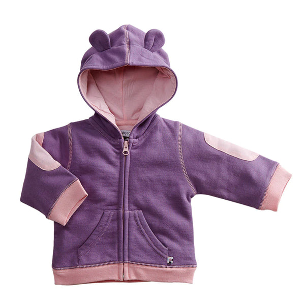 Babysoy Bunny Ears Fleece Hoodie eggplant