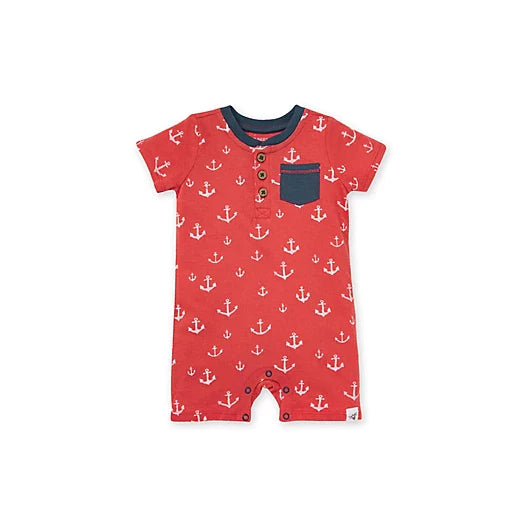 Burt's Bees Organic Baby Romper anchors aweigh
