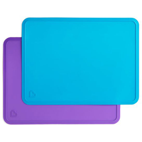 Munchkin Spotless Silicone Placemats - 2 Pack (Purple/Blue)