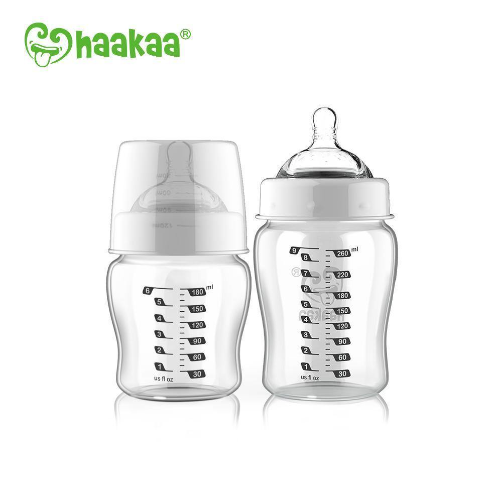 Haakaa Glass Baby Bottle 6oz Extra Wide Neck - Healthy Horizons Breastfeeding Centers, Inc.