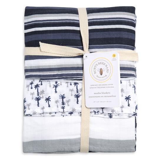 Burt's Bees Woven Muslin Blankets breezy palms