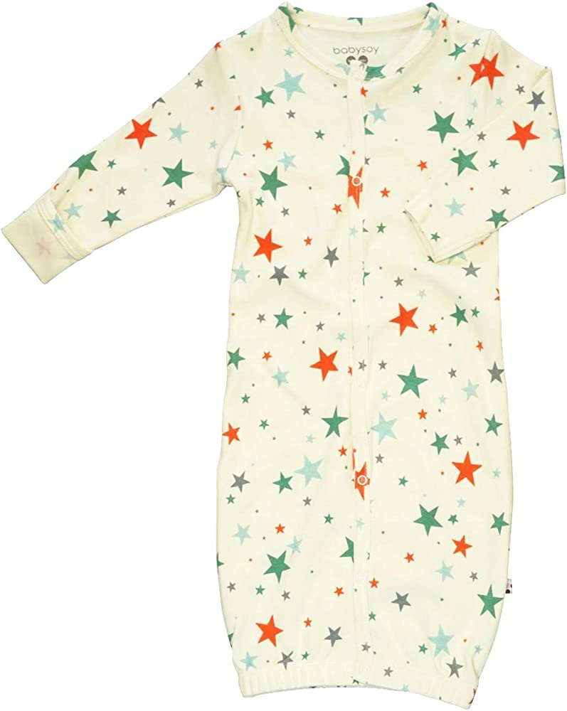 Babysoy Clouds Snaps Gowns/Sleeper Sacks mix stars