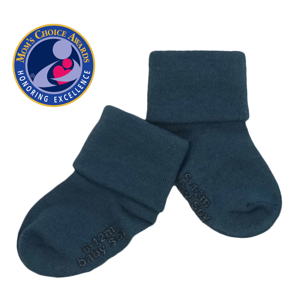 Babysoy Baby Solid Colored Non-Slip Stay-on Socks