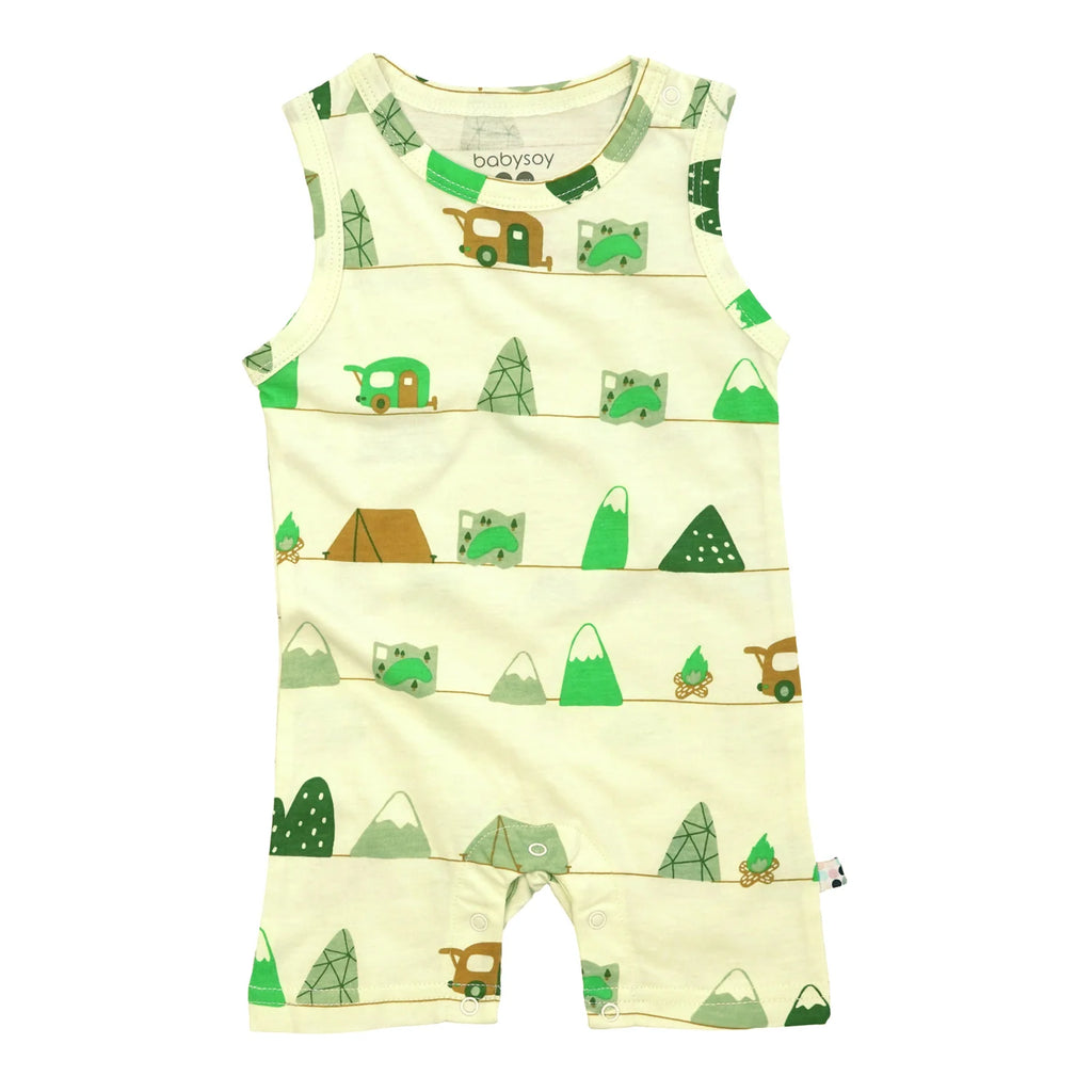 Babysoy Pattern Tank Romper