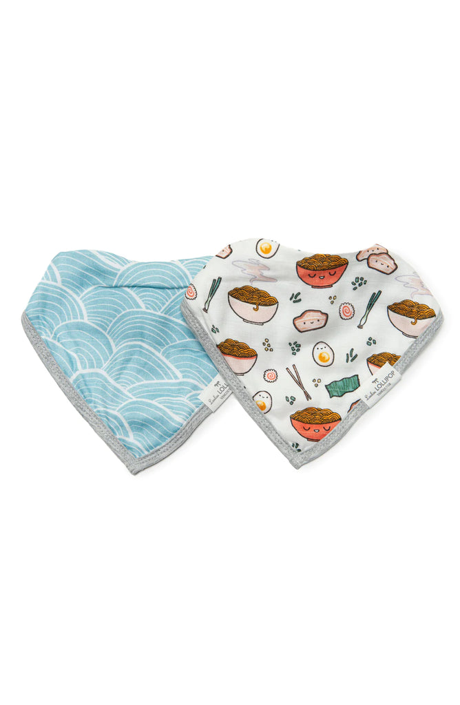 Loulou Lollipop Muslin Bandana Bib Set ramen