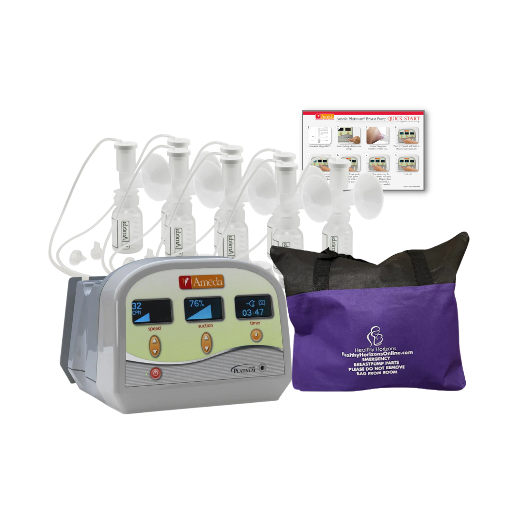 Hospital Grade Breast Pump, 4 Attachment Kits, and Emergency Spare Par