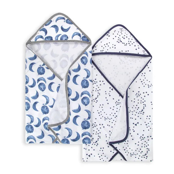Burt's Bees Organic Hooded Towel 2 Pack hello moon