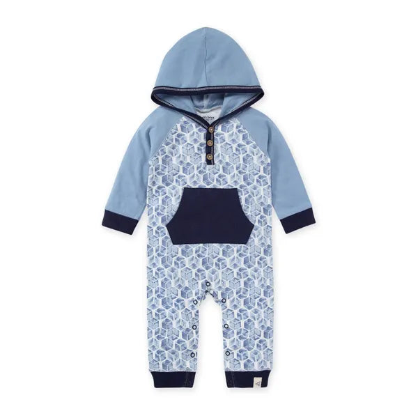 burts bees bluebell holo honeycomb hooded jumpsuit